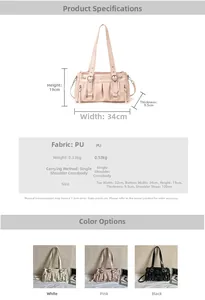 Guide des dimensions et options de couleurs pour le sac fourre-tout plissé en similicuir