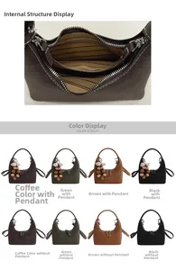 Detailansicht des gestreiften Innenfutters und des Reißverschlussfachs der Retro-Tasche