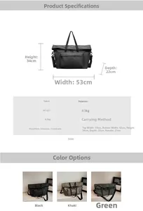 Dimensions détaillées et spécifications du grand sac cabas minimaliste et décontracté