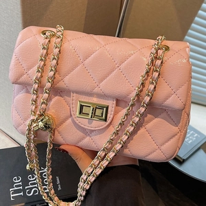 Elegant Diamond Quilted Shoulder Bag Chain Strap Crossbody Bag PU Leather Luxury Small Square Armpit Handbag For Women