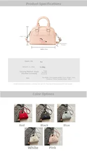 Tableau des tailles et options de couleurs pour le petit sac à main Boston brodé