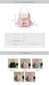 Guide des tailles et paramètres pour le sac à dos minimaliste en cuir PU souple