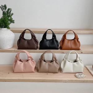 French style cloud handbags in six colors with soft pleated texture and shoulder straps