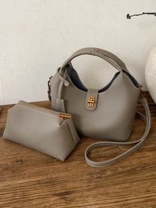 Damen Retro Minimalistische Lychee Muster Kunstleder Eimertasche Mode Handgehaltene Schulter Umhängetasche Mit Metallschloss