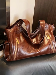 Retro Large Capacity Tote Bag For Women Fetal Calf Velvet Texture Shoulder Crossbody Bag High Quality Fashion Commuting Handbag