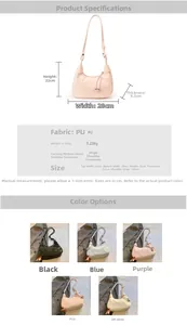 Detail showing high-quality PU leather texture and stylish metal ball tassels on hobo bag
