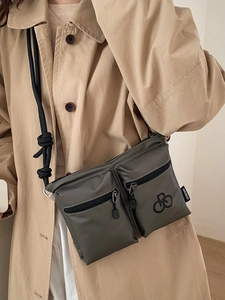 Waterproof nylon crossbody bag for women with multiple pockets and rope shoulder strap