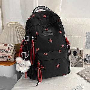 Zaino in Nylon Con Ricamo a Farfalla Per Donna Studenti Impermeabile Moda Stile Coreano Cartella Grande Capacità Borsa da Viaggio