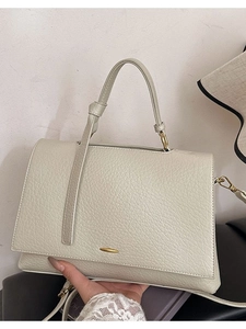 Sac fourre-tout vintage en cuir beige avec garniture dorée et bandoulière pour femmes