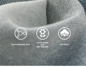 Macro shot of soft light blue denim fabric with warm white fleece lining for kids