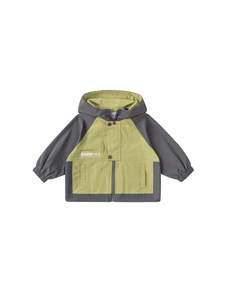 Kinder Kapuzenjacke im Color-Block-Design mit Explore Nature Print und elastischen Bündchen