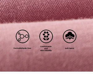 Macro detail of soft pink cotton fabric showing breathable texture and skin-friendly quality