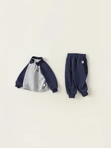 Ensemble deux pièces décontracté pour garçon avec sweat polo et pantalon de jogging