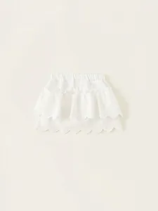 Gonna in Pizzo Bianco Dolce per Bambina Gonna Estiva in Cotone a Balze con Volant per Bambini Piccoli Gonna per Feste