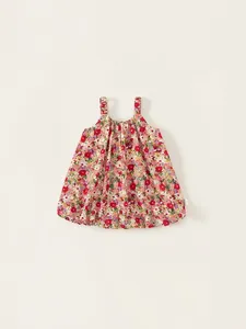 Girls Summer Cotton Floral Suspender Dress Pastoral Style Sleeveless A-Line Sundress For Kids Beach Vacation Party Outfit