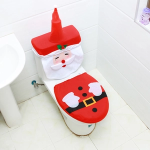 Dettaglio del copriwater di Babbo Natale e del porta fazzoletti per decorazioni natalizie