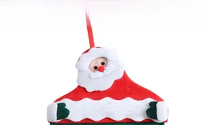 Close-up of plush Santa Claus detail on a Christmas 24-day countdown advent calendar