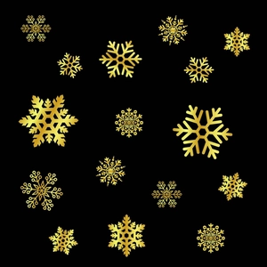 Golden snowflake electrostatic window stickers for elegant Christmas glass decoration