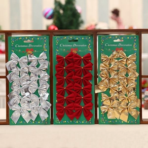 Set di 36 fiocchi per albero di Natale in oro, argento e rosso su cartoncini