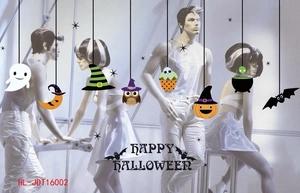 Detailed Halloween hanging ornaments set with ghost, pumpkin, and witch hat motifs
