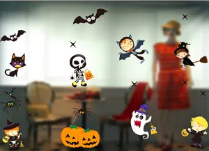 Detailed Halloween static stickers featuring pumpkins, skulls, bats, and festive characters