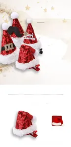 Detailed view of four festive Christmas sequin hair clips with 10.4g lightweight design