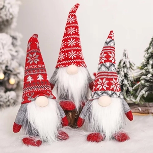 Nordic Christmas Gnome Tomte Plush Doll Handmade Swedish Elf Desktop Ornament For Home Holiday Window Decorations
