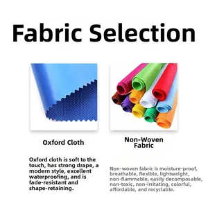 Close-up comparison of durable waterproof Oxford cloth and breathable eco-friendly non-woven fabric
