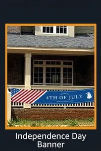 Independence Day door banner with 4th of July American flag theme and bald eagle pattern