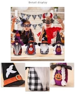 Dettagli degli gnomi di Halloween con cuciture a maglia e texture della barba