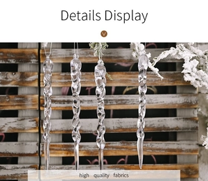 Set of four clear twisted icicle ornaments for Christmas tree hanging decorations
