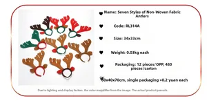 Detail specifications for 34x33cm reindeer antler headband showing dimensions and material
