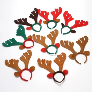 Christmas reindeer antler headbands set in various colors for holiday party decorations