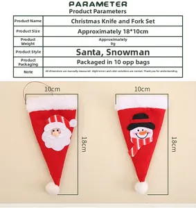 Paramètres de taille détaillés pour les porte-couverts de Noël motif Père Noël