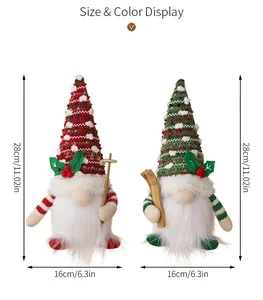Size chart showing height 28cm and width 16cm for red and green Christmas gnomes