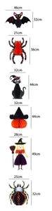 Guide des tailles pour décorations d'Halloween en papier alvéolé avec chauves-souris et araignées