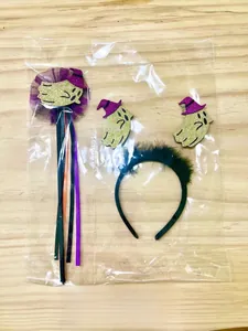 Halloween set with ghost wand and headband featuring purple tulle and gold sequins