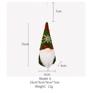 Detailed size specifications of the Christmas Gnome plush ornament with knit hat
