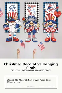 Detailed view of Patriotic Gnome banners with American flag stars and stripes pattern