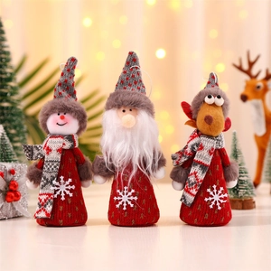 Lot de 3 suspensions de Noël avec bonhomme de neige père Noël et renne en tricot