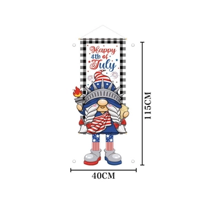 Happy 4th of July decorative gnome hanging banner for Independence Day, 115cm x 40cm