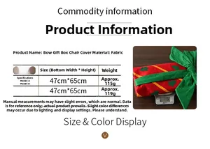 Tabella taglie per coprisedia pacco regalo rosso 47x65cm con dettagli del tessuto