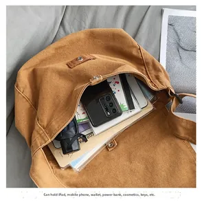 Bolso bandolera de lona espacioso con gran capacidad para tableta y objetos diarios