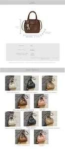 Tableau des tailles et options de couleurs pour le sac à main seau vintage en PU