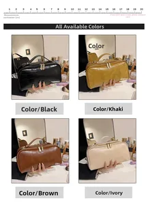 Portable crocodile pattern leather toiletry bags in four neutral colors for travel