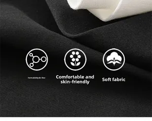 Detail of black ribbed knit fabric featuring formaldehyde-free and skin-friendly properties