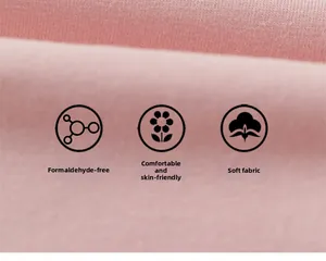 Macro detail of soft pink cotton fabric, showing high density knit and skin-friendly texture