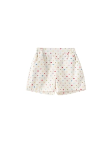 Short d'été pour filles avec motifs de cœurs colorés et taille élastique souple