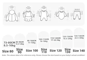 Detailed sizing chart for kids' thin anti-mosquito pants with full measurement guide