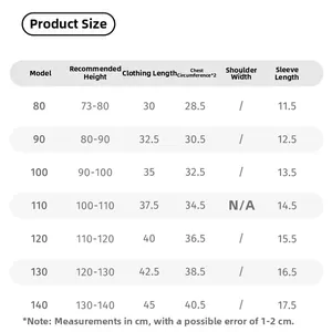Guide des tailles détaillé pour t-shirt fille rose avec mesures de taille et longueur